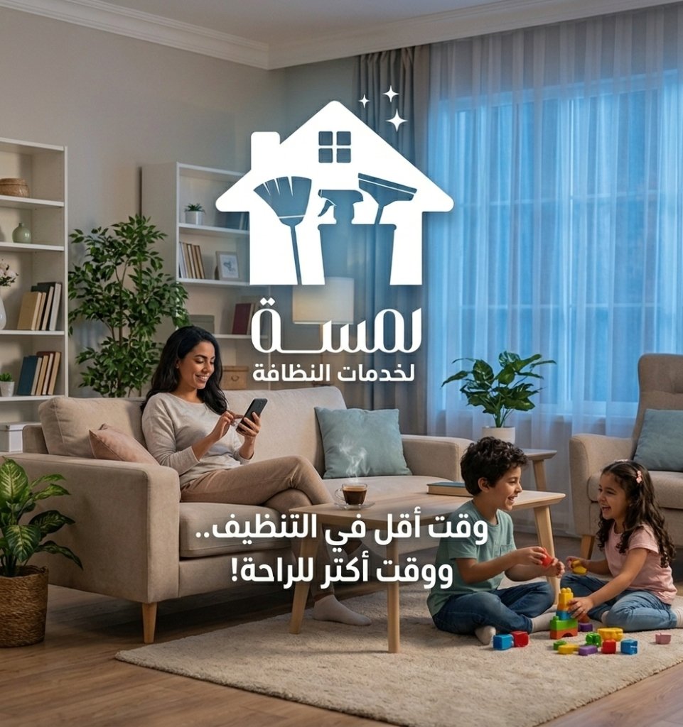 تنظيف وترتيب الصالات وغرف المعيشة